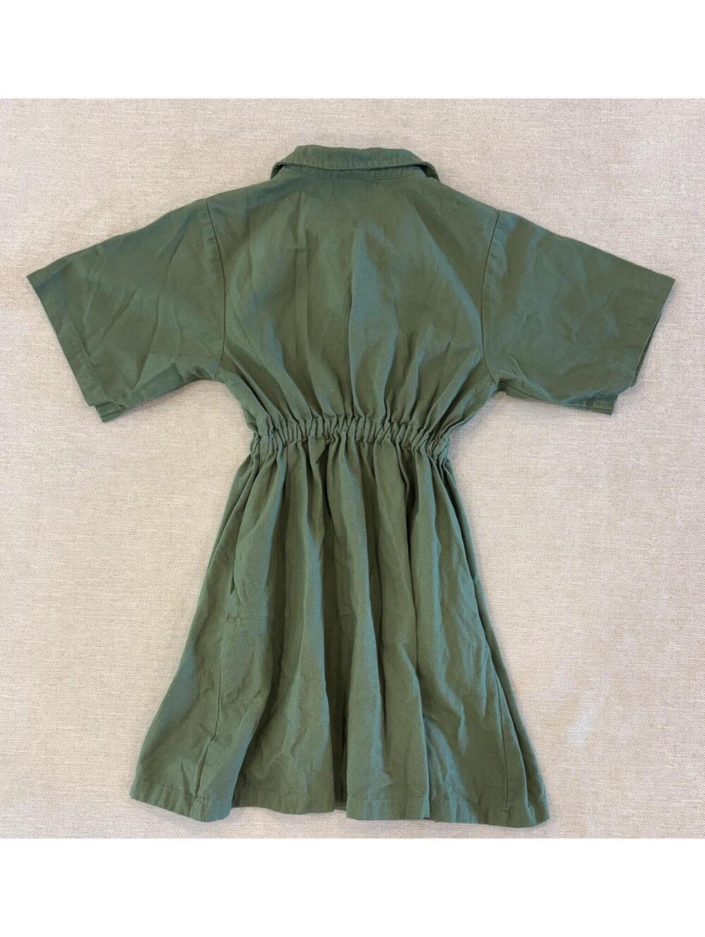 Noble Women’s Organic Cotton Canvas Utility Dress Sea  Glass Green Zip Front S - Picture 2 of 11
